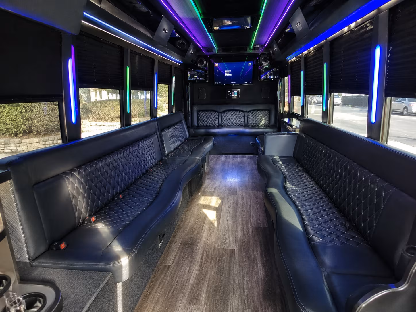 sacramento 15 passenger party bus interior