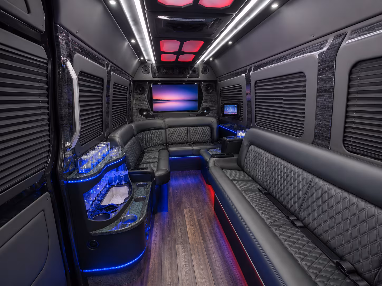 sacramento 20 passenger party bus interior