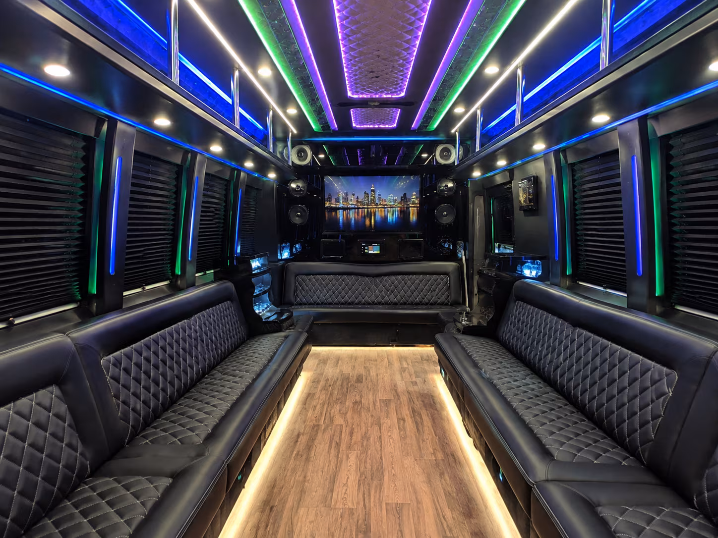 sacramento 25 passenger party bus interior