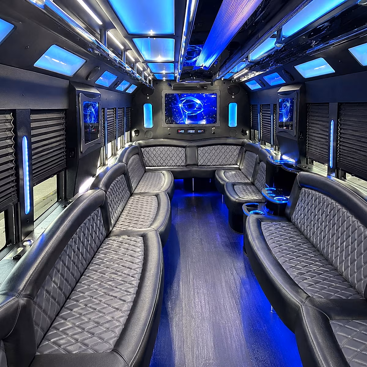 sacramento 50 passenger party bus interior