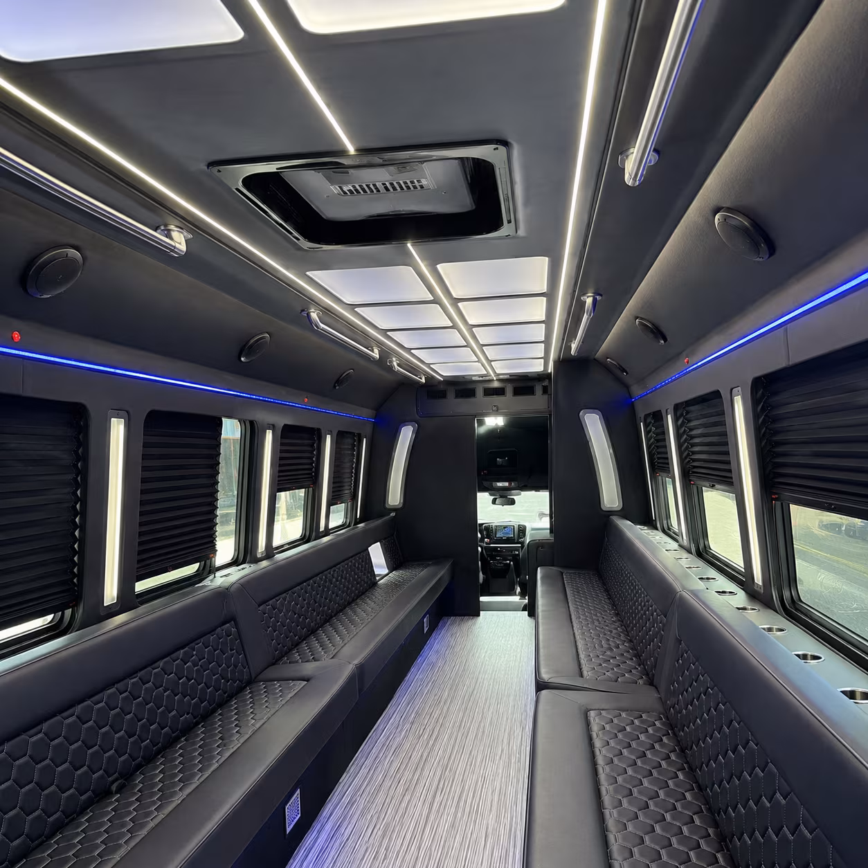 sacramento party bus rental interior